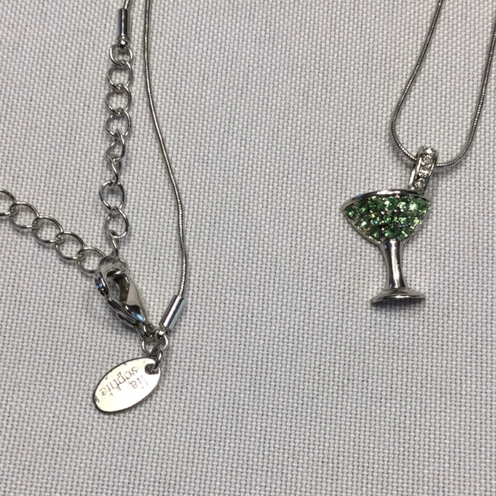 5/$25 Martini necklace with green by Lia Sophia - Picture 3 of 3